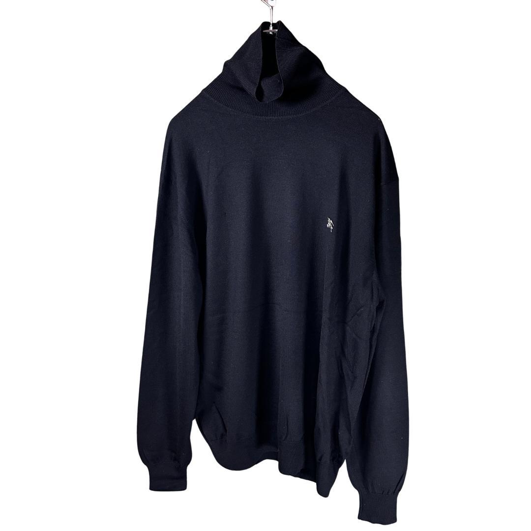 訳あり】バーバリーロンドン タートルネック トップス 黒 LL 大きい