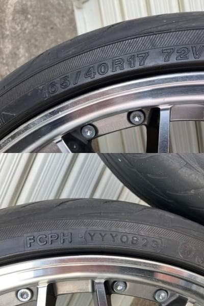 軽自動車用 17×5.5J 100/4H タイヤ付 165/40R17 4本中古
