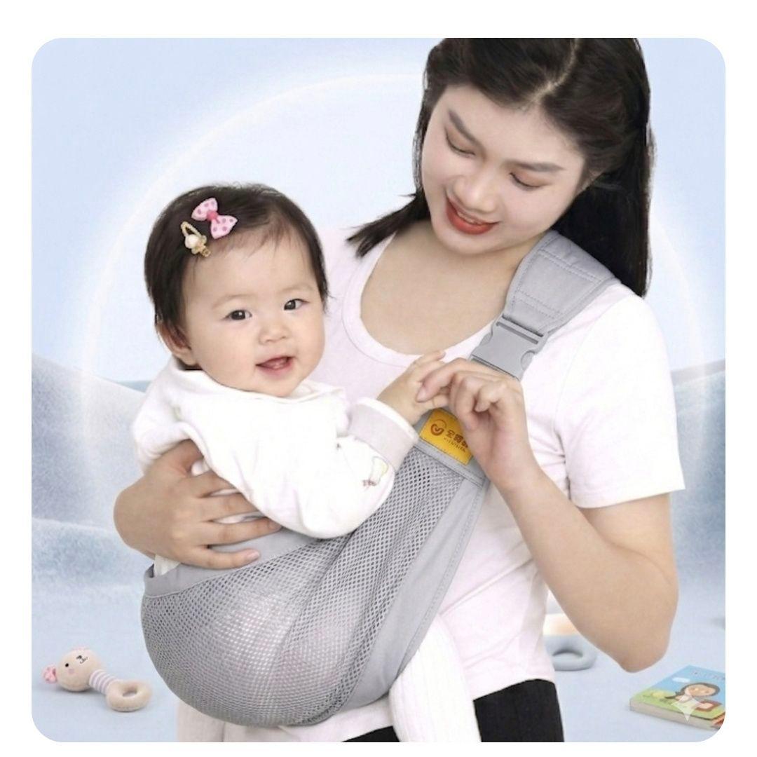 メッシュ 抱っこひも スリング グレー 折りたたみ可能 健康的 便利 方