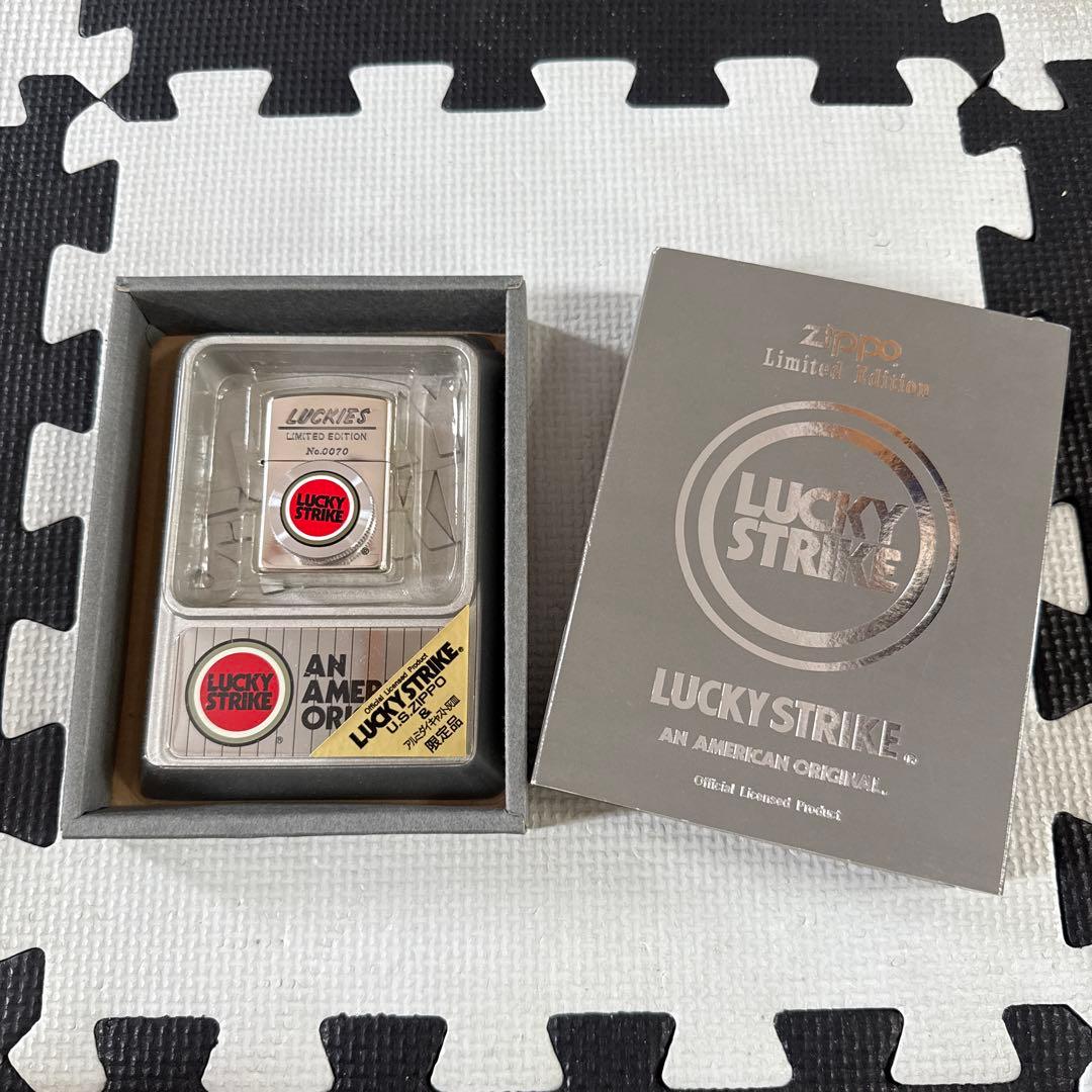 限定品!!ZIPPO ラッキーストライク No.0070 ZIPPO（ジッポー） 「ラッキーストライク」ジッポー E.くろ革巻、黒色