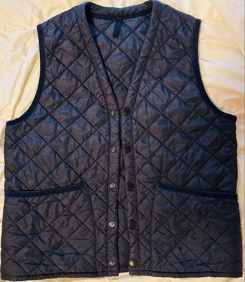 大特価】 Barbour ネイビー キルティングベスト 38 - メルカリ