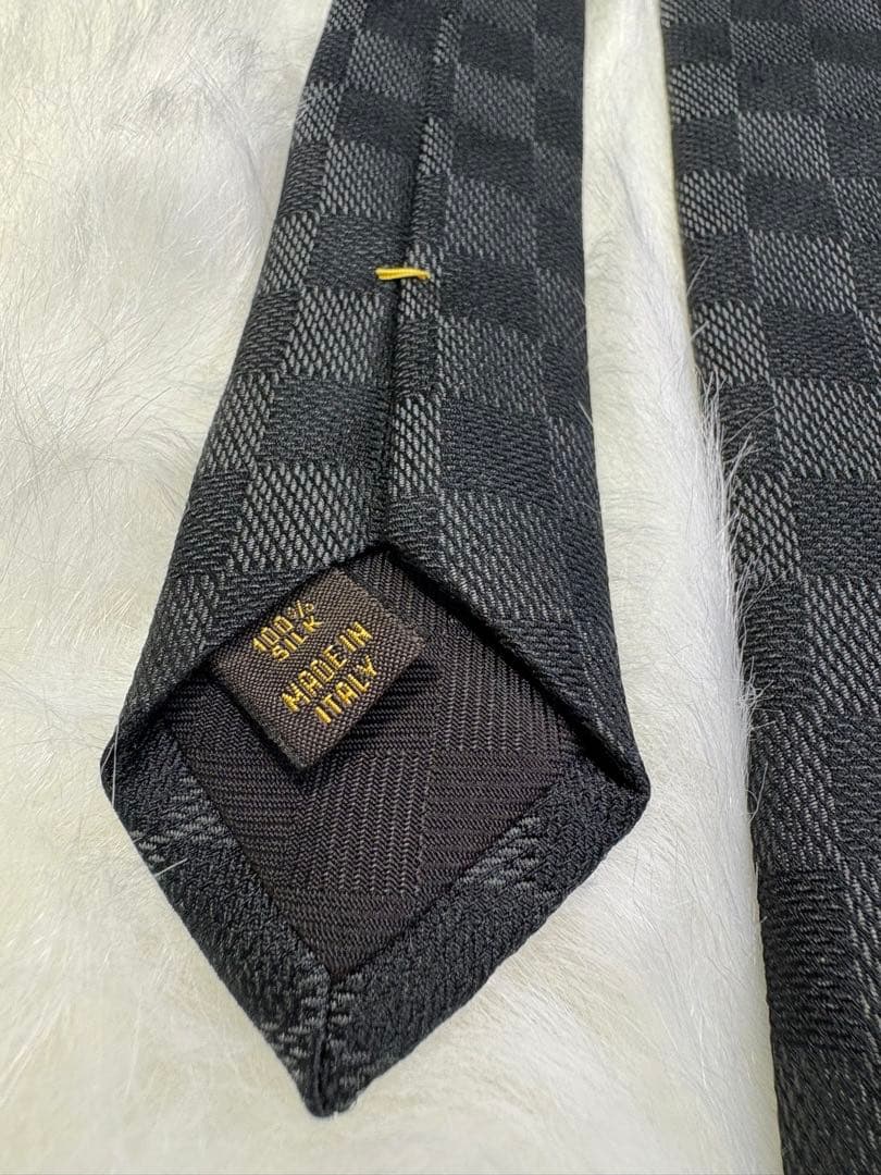 極美品】 LOUIS VUITTON ルイヴィトン ネクタイ ダミエ ブラック