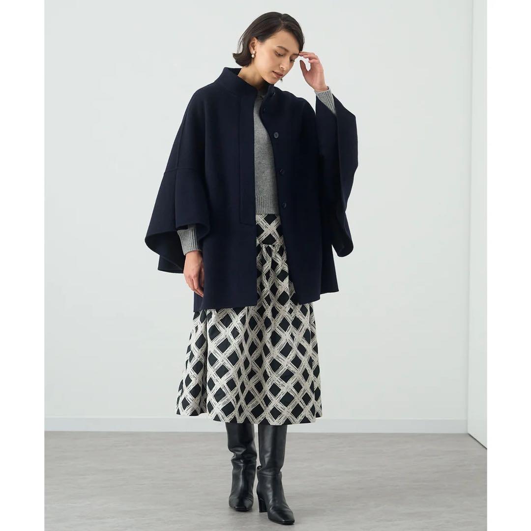 アナイ ANAYI チェックジャガードローギャザー スカート - メルカリ