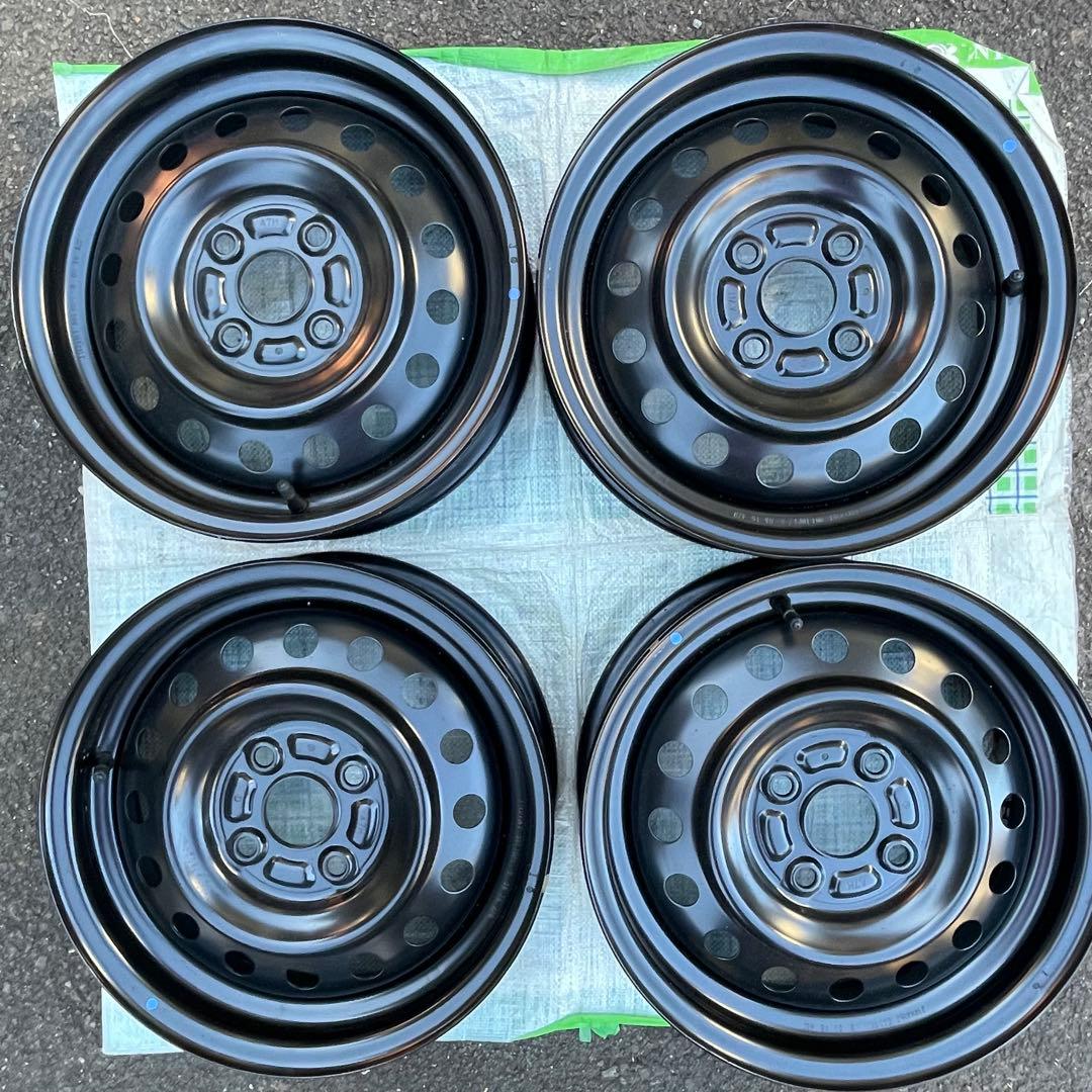 新車外し 14インチ スチールホイール 4本セット スズキ 軽自動車 4穴