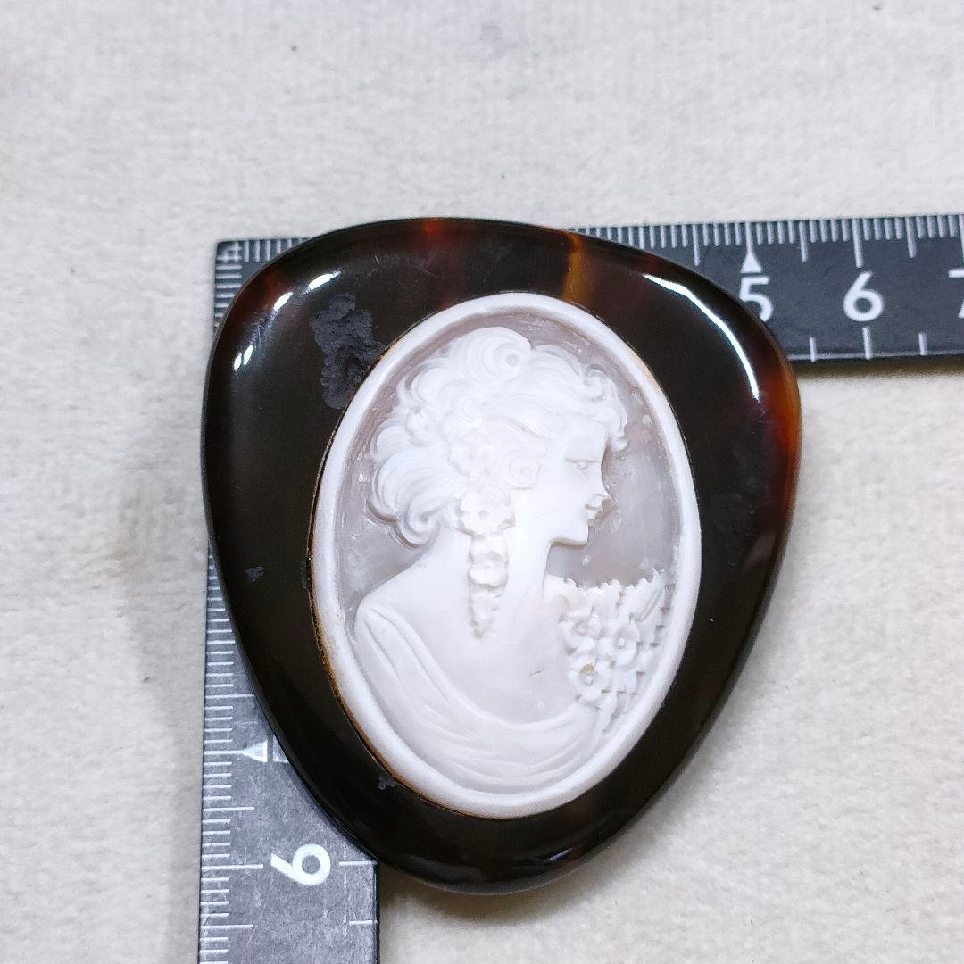 2AE82 本べっ甲鼈甲 カメオ ブローチ ペンダントトップ 美品 - メルカリ