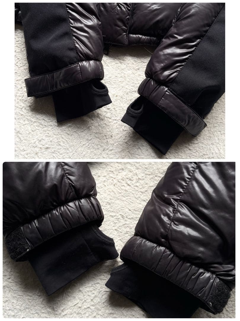 PRADA プラダ ダウンジャケット 三角ロゴ金具 ブラック 袖ライン