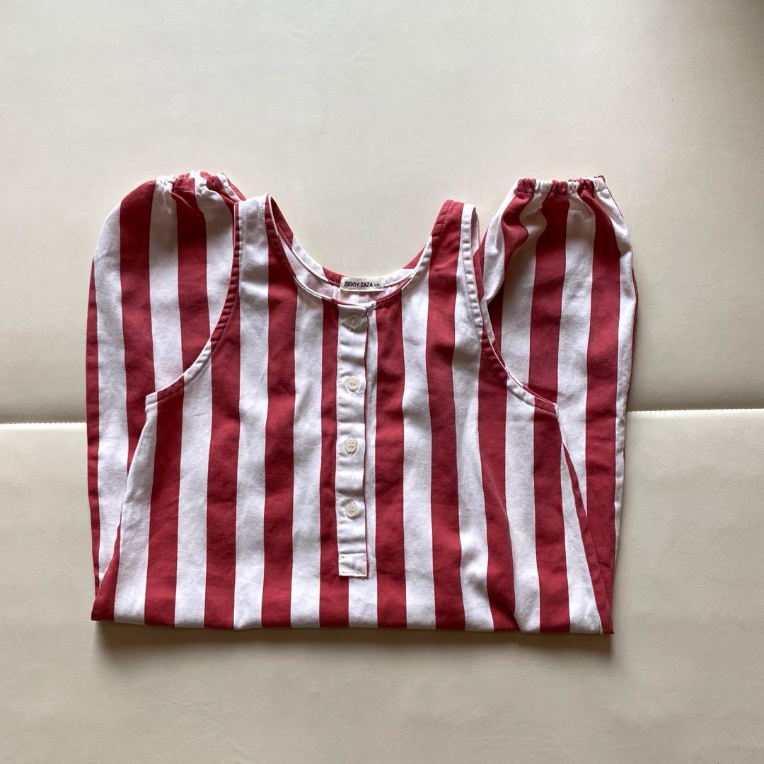 ロンパース・カバーオール ZIGGY ZAZA skipper jumpsuit stripe 2-3y skipper jumpsuit | rosso stripe – ZIGGY ZAZA