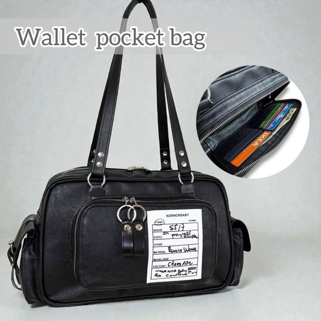 Wallet Pocket bag／black leather Amazon.com: Women Genuine Real Leather Coin Purse with Hand Strap