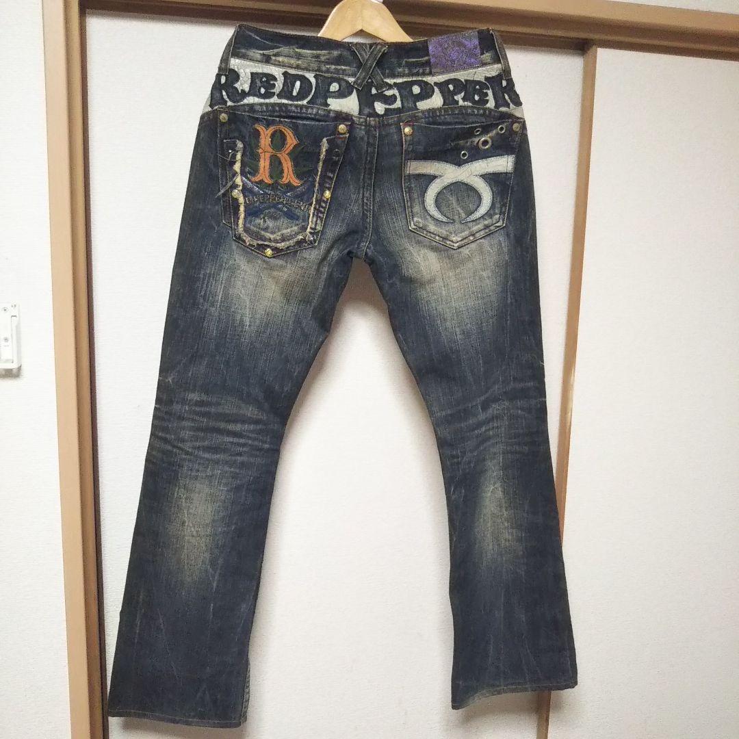 RED PEPPER フレアデニム ブーツカット 刺繍 y2k お兄系 - メルカリ