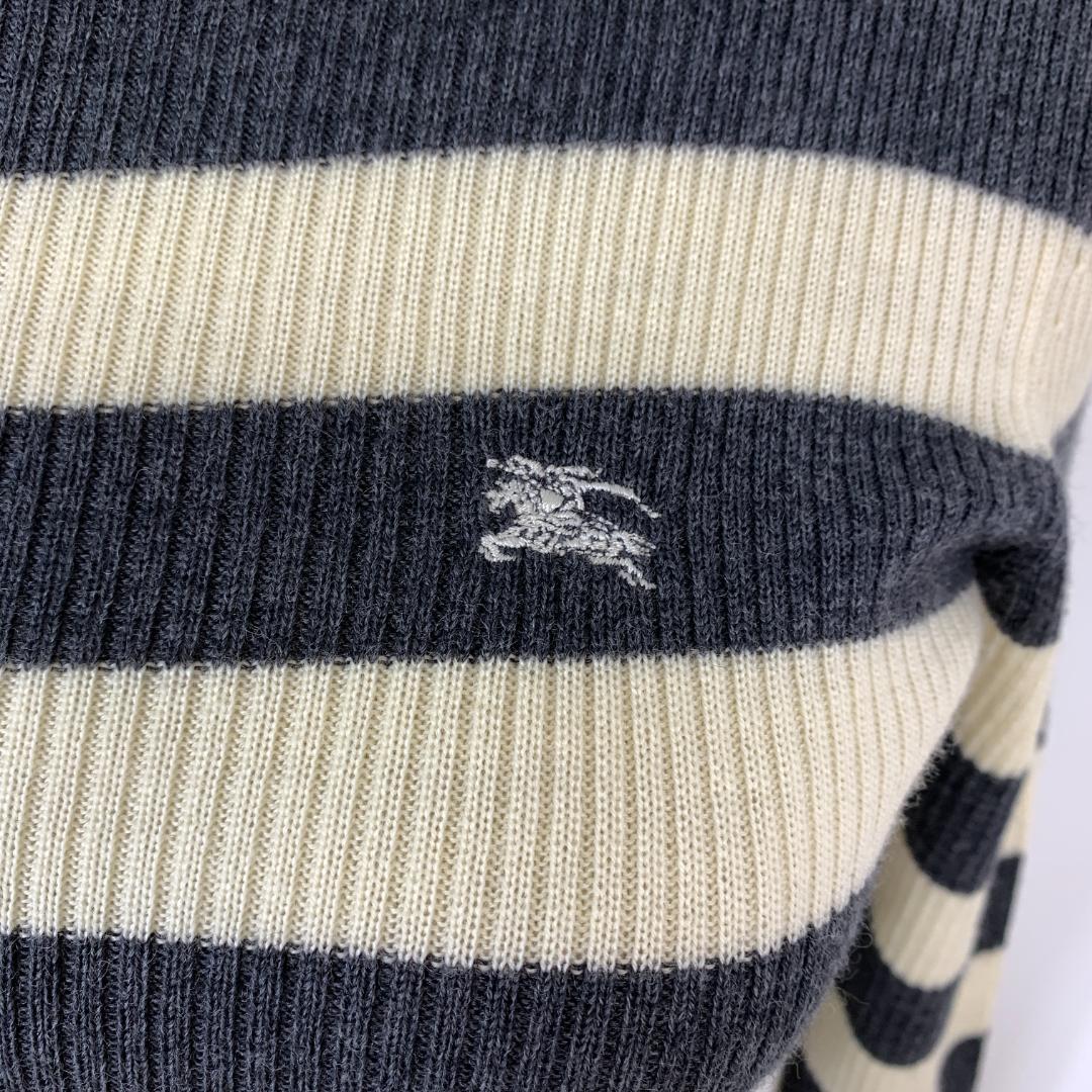 バーバリーブルーレーベル 長袖ニット グレー ウール100％ 38 C5478