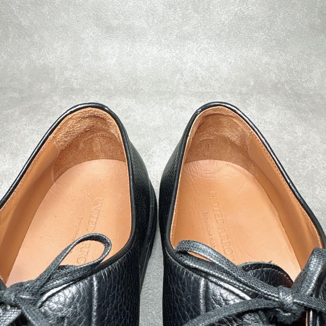 未使用級 ユナイテッドアローズ 厚底ドレスシューズ シボ革 レザー