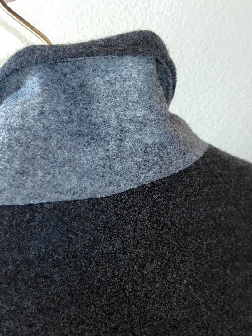 美品☆Brooks Brothers ポンチョ ケープコート ロゴボタン グレー