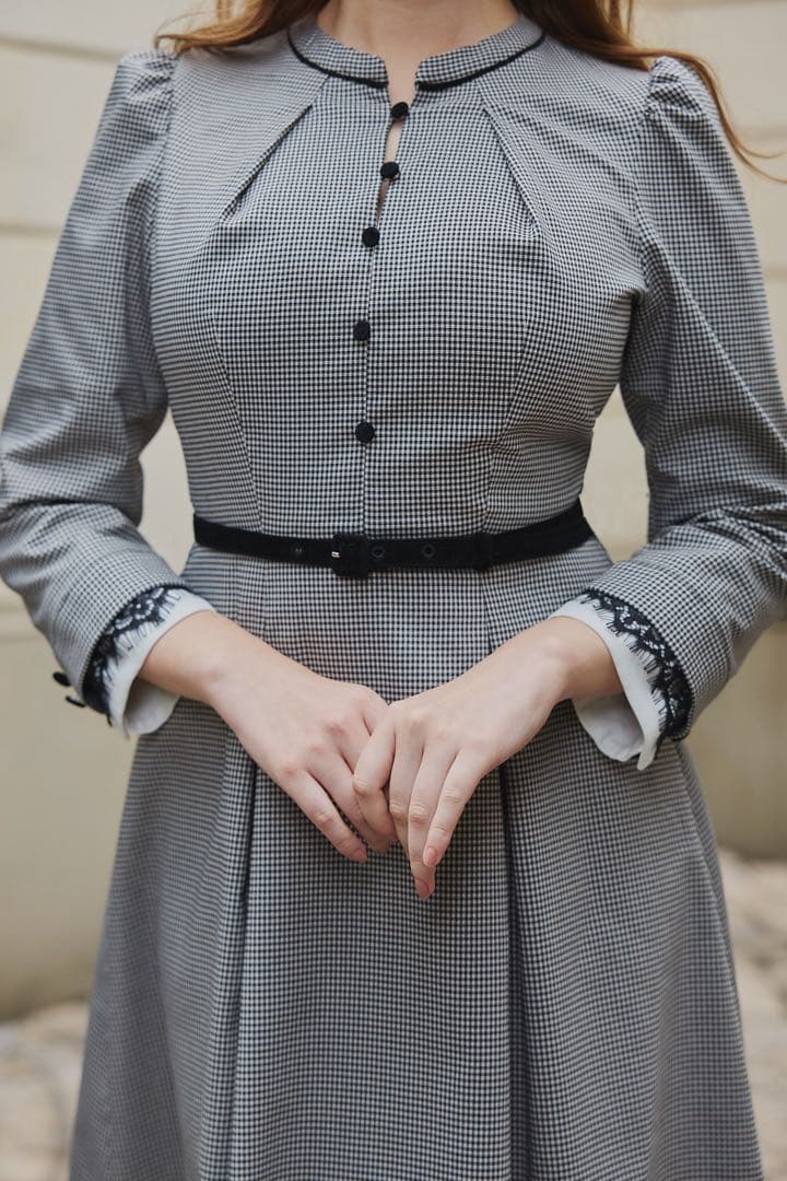 正規品 classic monochrome check midi dress - メルカリ