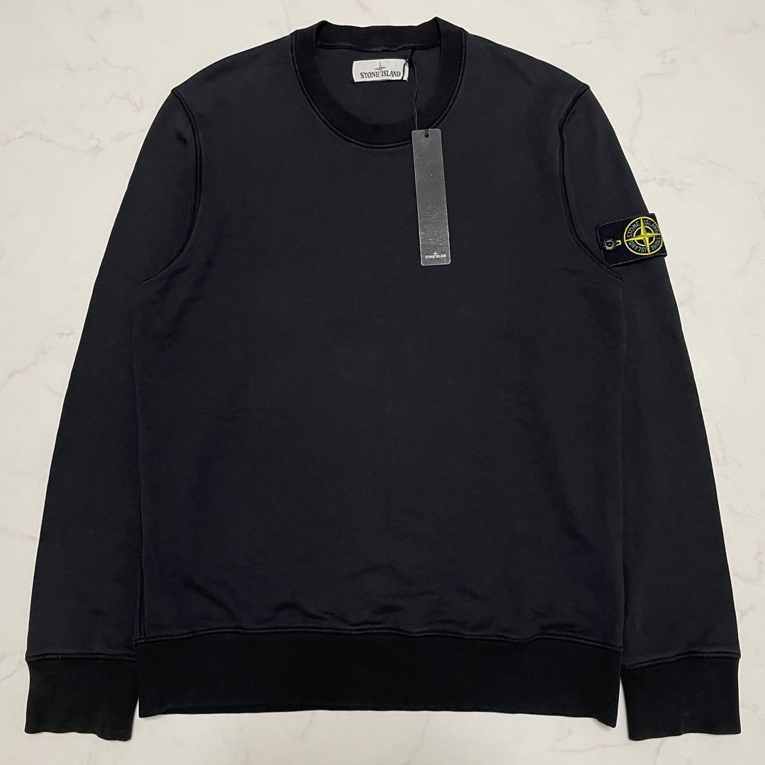 STONE  コットン　クルーネック　トレーナー　ブラック　Lサイズ STONE ISLAND - 【ラスト1点】6100008 / BRUSHED ORGANIC COTTON