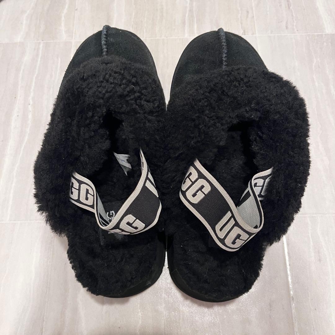 美品 UGG ファンケット スリッポン サンダル 黒 23cm 厚底 - メルカリ