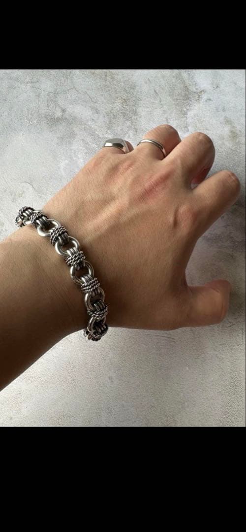 ヴィンテージ ヘビーロープチェーンブレスレット シルバー925 メキシコ