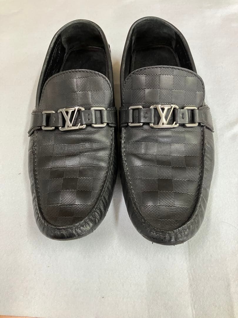 LOUIS VUITTON ブラックレザー ローファー - メルカリ