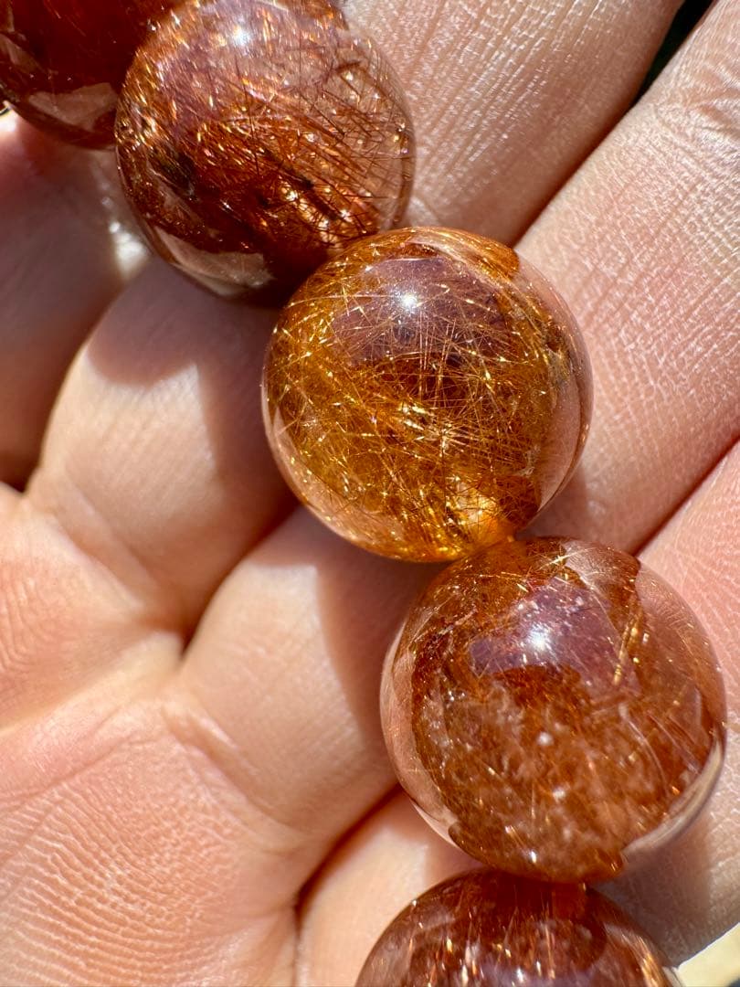 【向江大樹さん専用】ブラウンルチル 14mm 内径16cm キラキラ光る