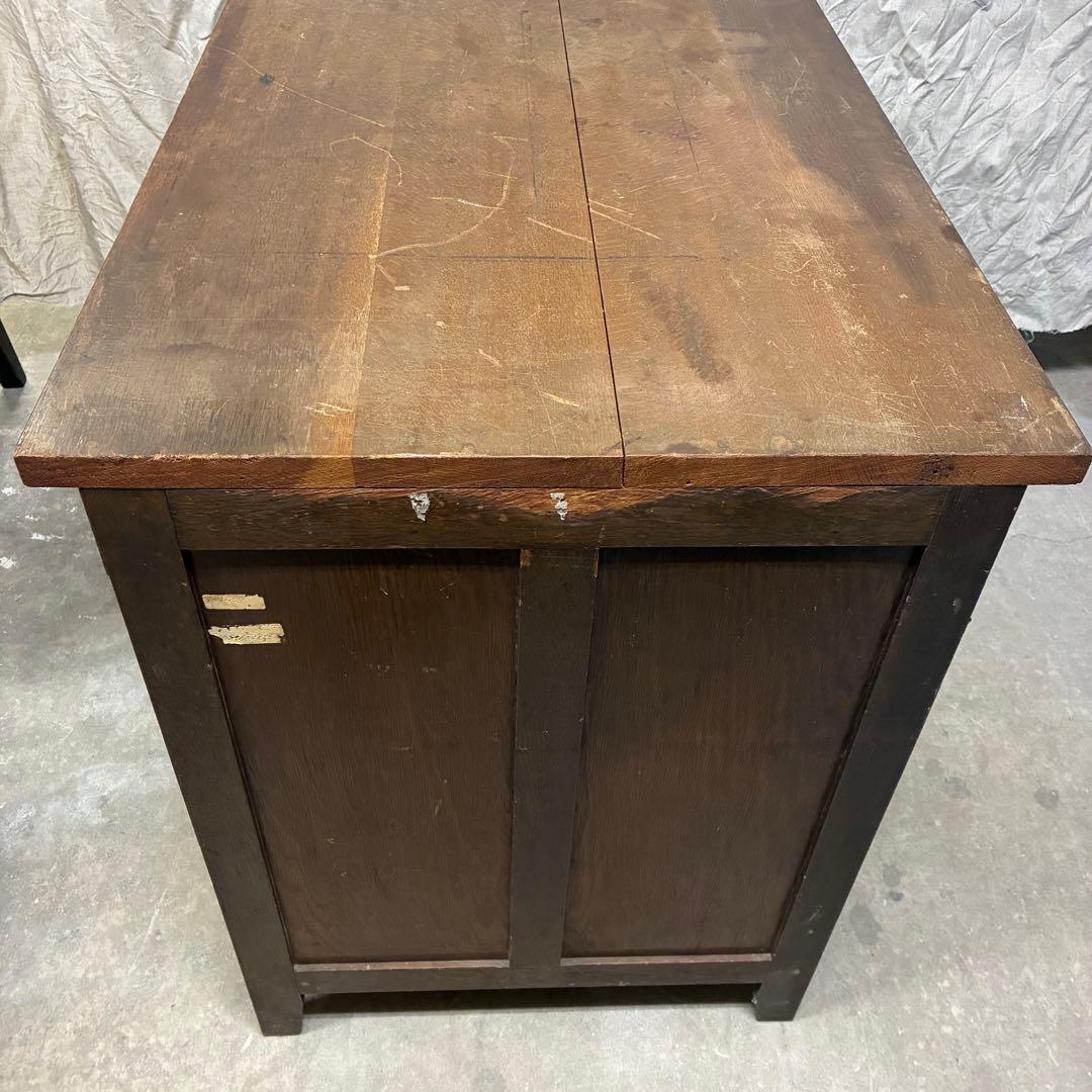 昭和レトロ片袖机 ビンテージ/古道具/無垢材/書斎机/学習机/作業台