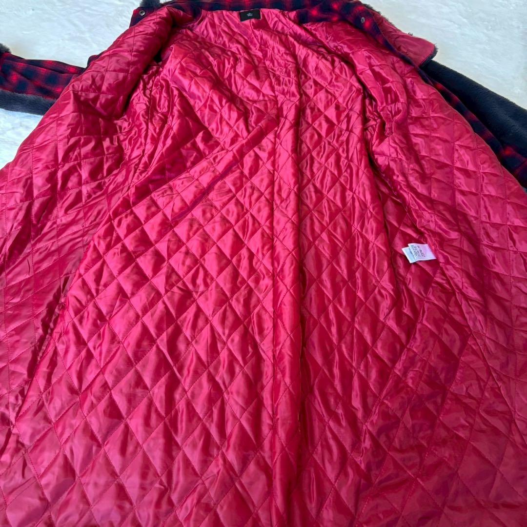 タグ付き】Mia Asterism ファー付きチェックコート - メルカリ