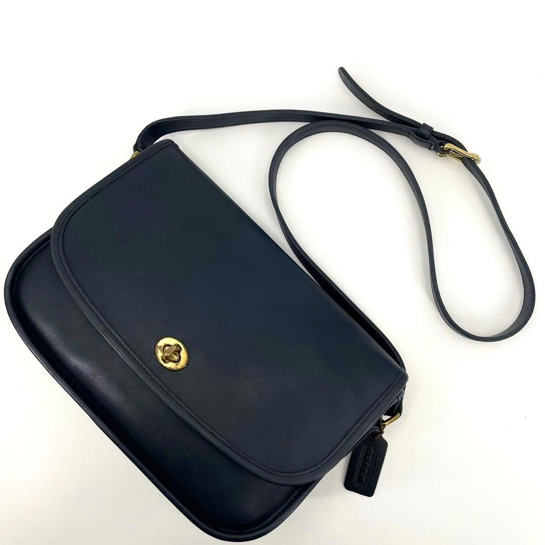 COACH オールドコーチ ショルダーバッグ ターンロック ネイビー 9790