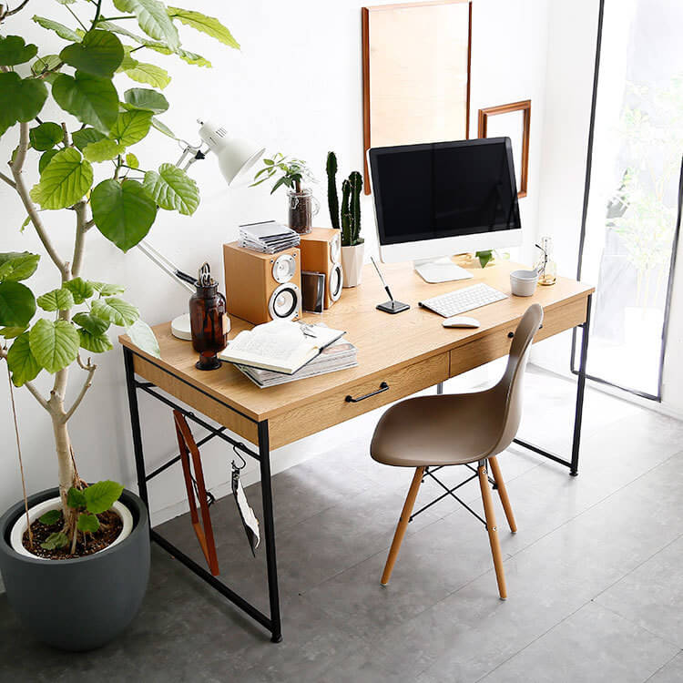 木製パソコンデスク単品(ウォルナット/ナチュラル) | 【公式】LOWYA