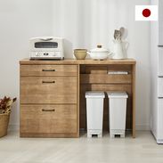 食器棚 アンティーク調 ゴミ箱収納タイプ 日本製 [幅120/134] | 【公式