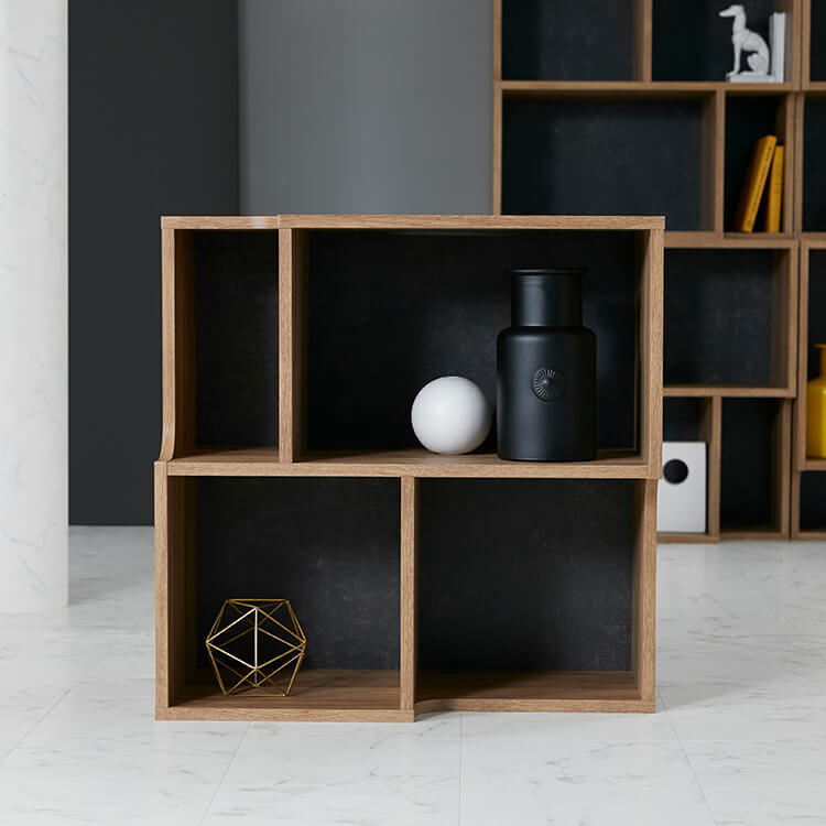 オープンラック(ライトブラウン/グレー)木目調の魅せる収納棚 | 【公式