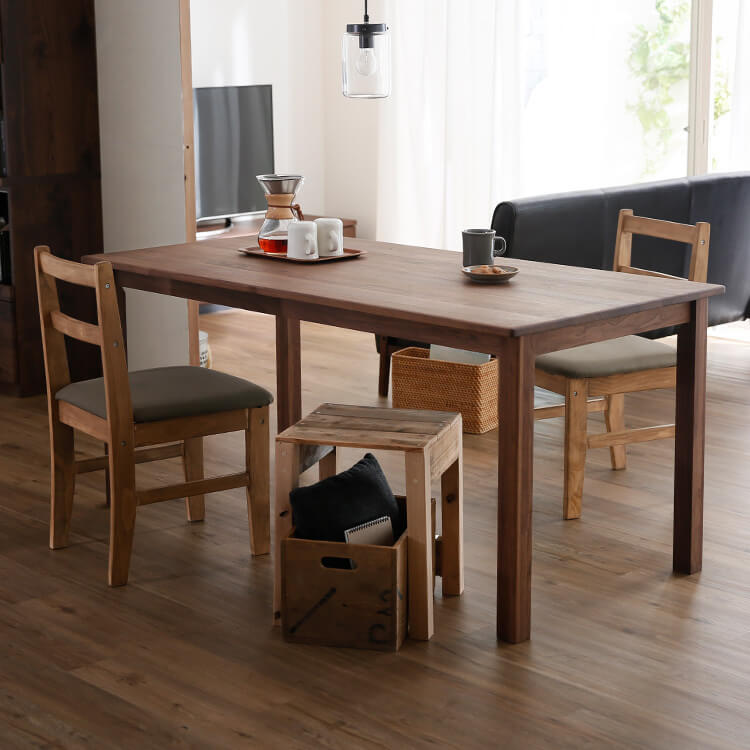 ダイニングテーブル単品(アルダー/ウォルナット)日本製で天然木使用の