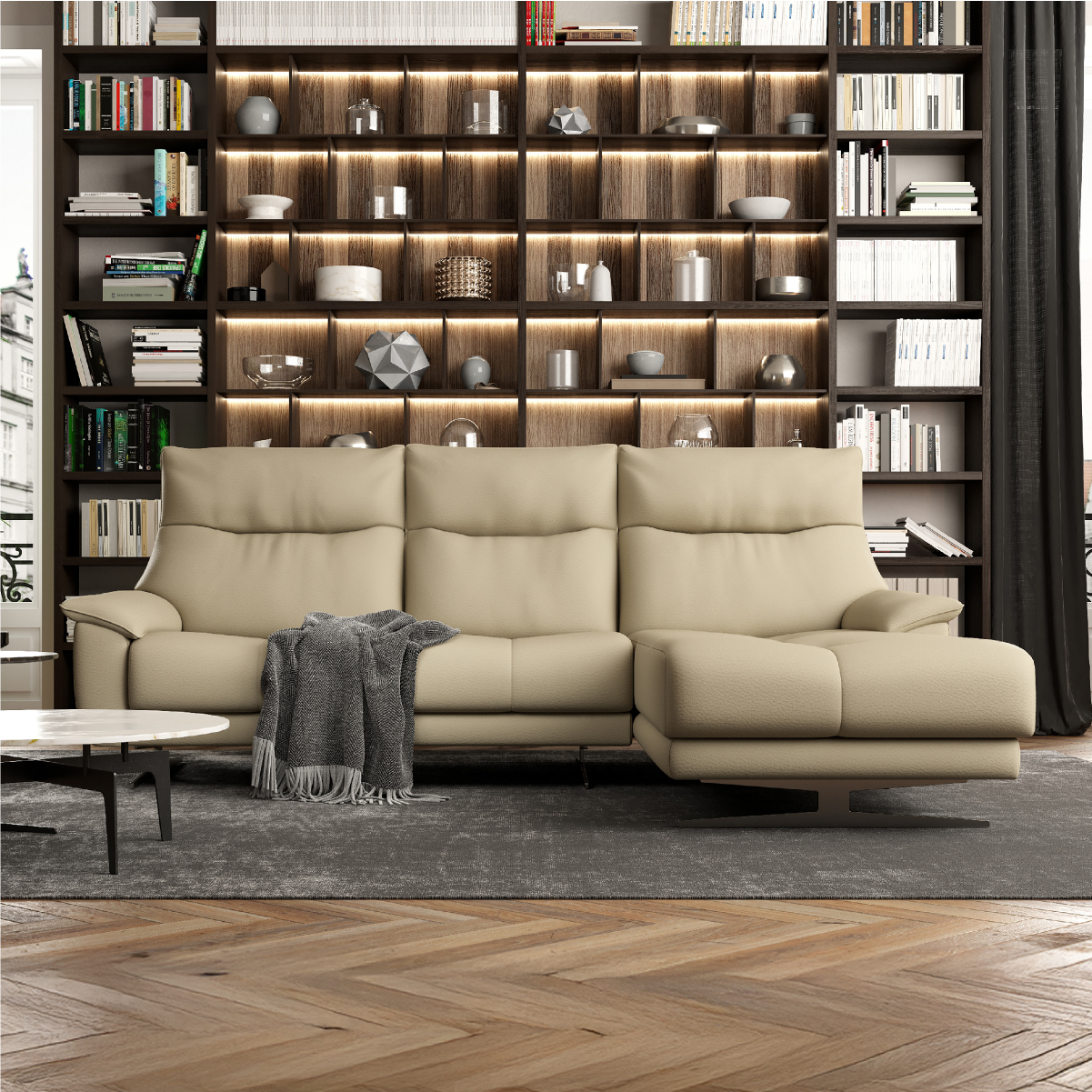 ライベラA ステン脚 カウチソファ 幅235cm ｜ RELAX FORM®/リラックス