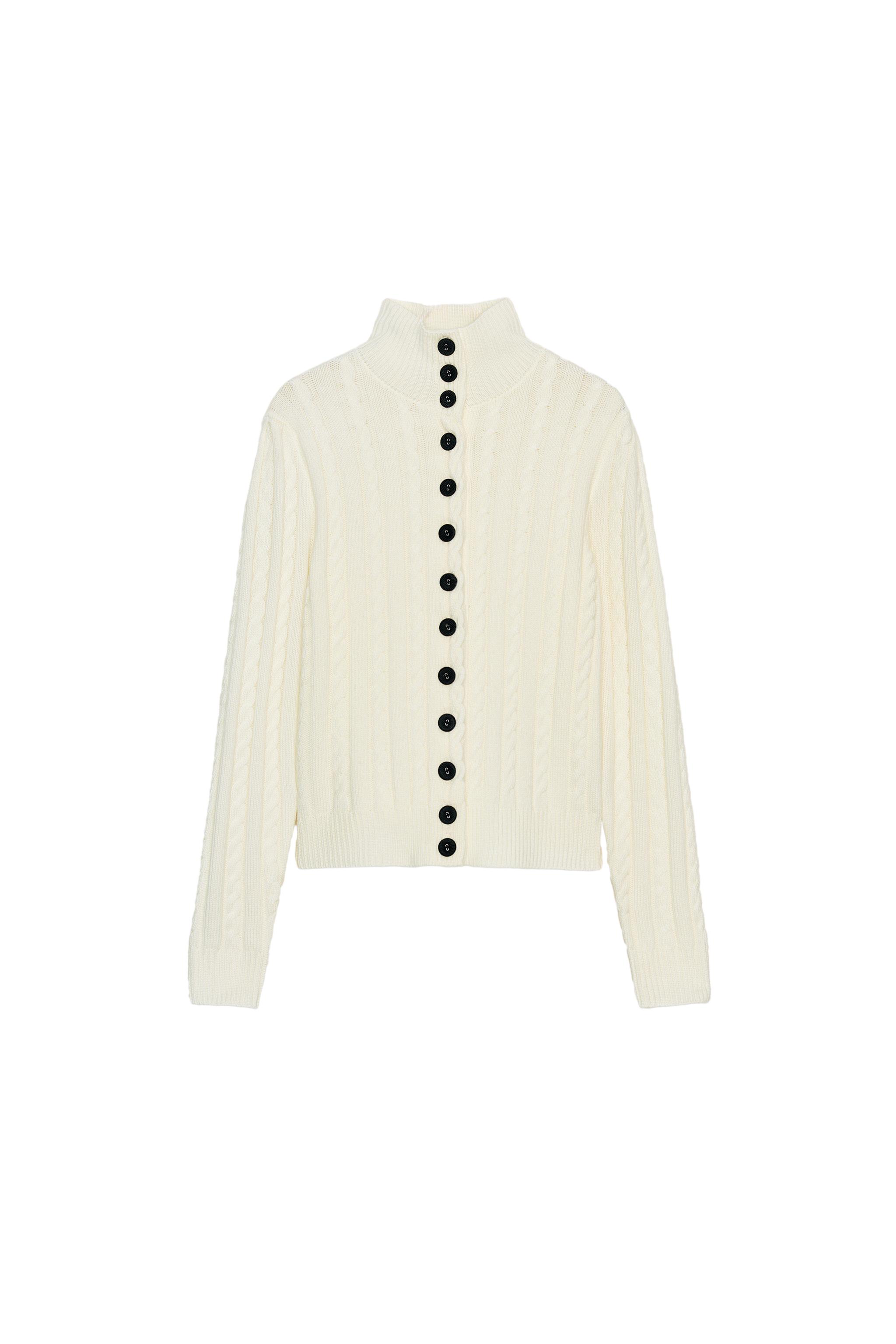 CABLE KNIT CARDIGAN - Ecru | ZARA United States