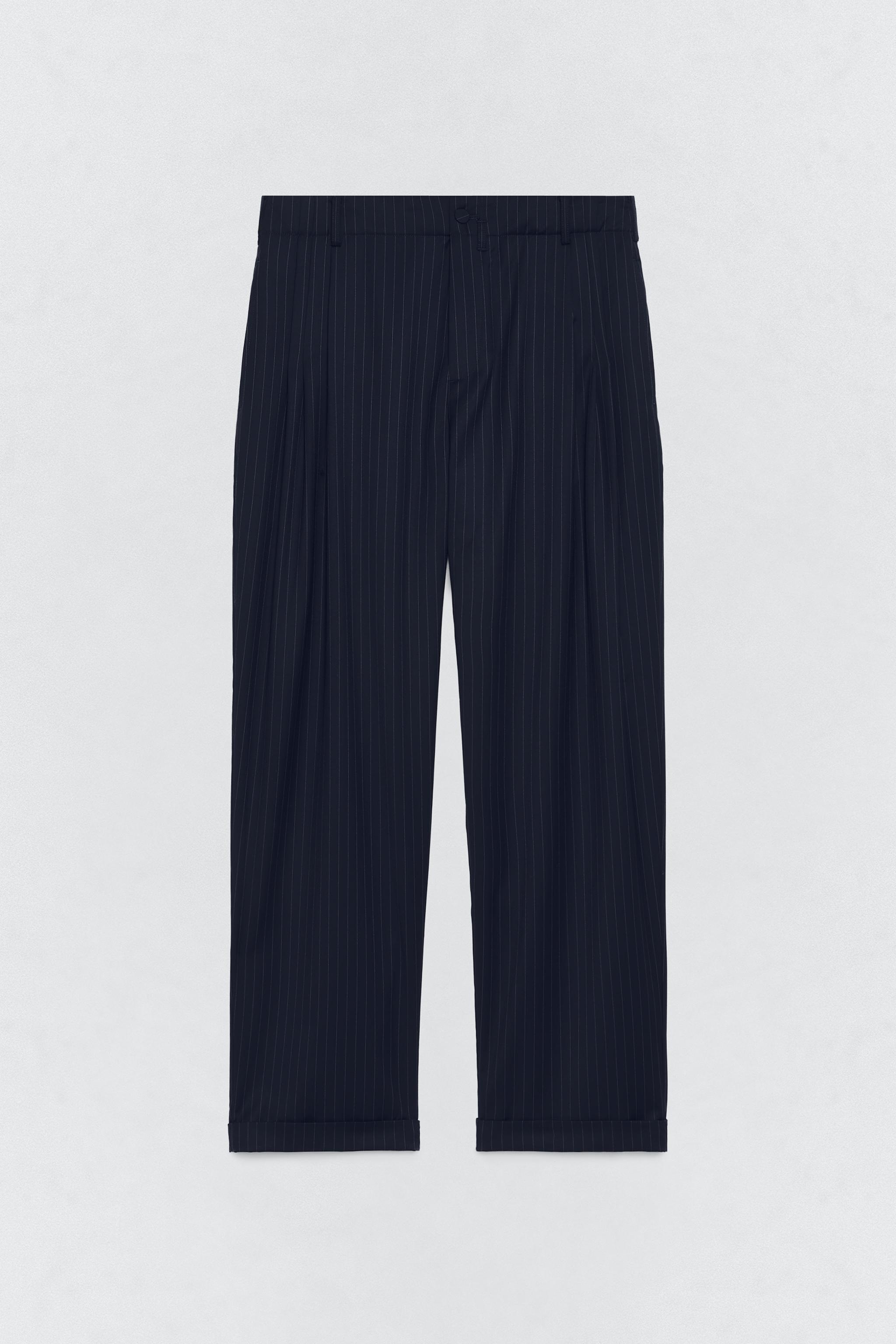 SOSHIOTSUKI x ZARA ピンストライプ柄スーツパンツ - ネイビーブルー
