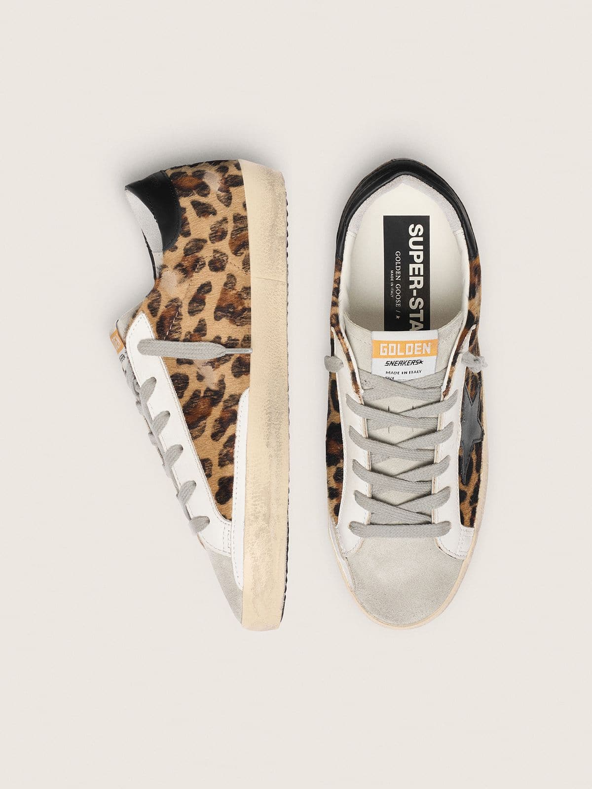 レディース Super-Star レオパードプリント レザー