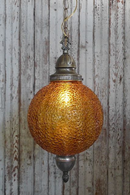 アンティーク アンバーガラス 吊り下げランプ - STAGE ANTIQUE