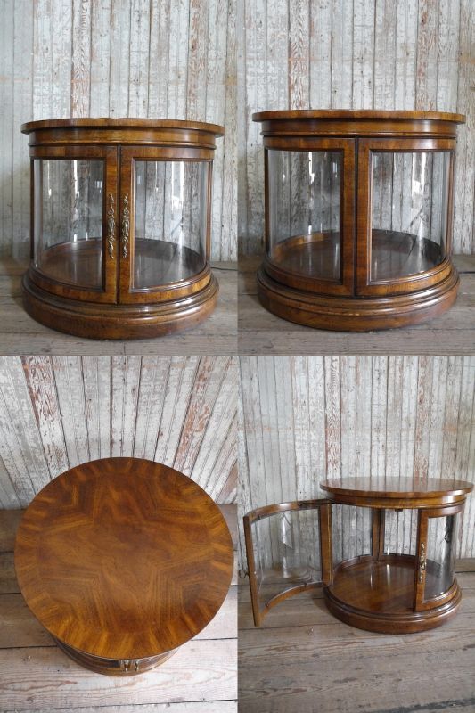 アンティーク 照明付き ウッド×ガラス キャビネット - STAGE ANTIQUE