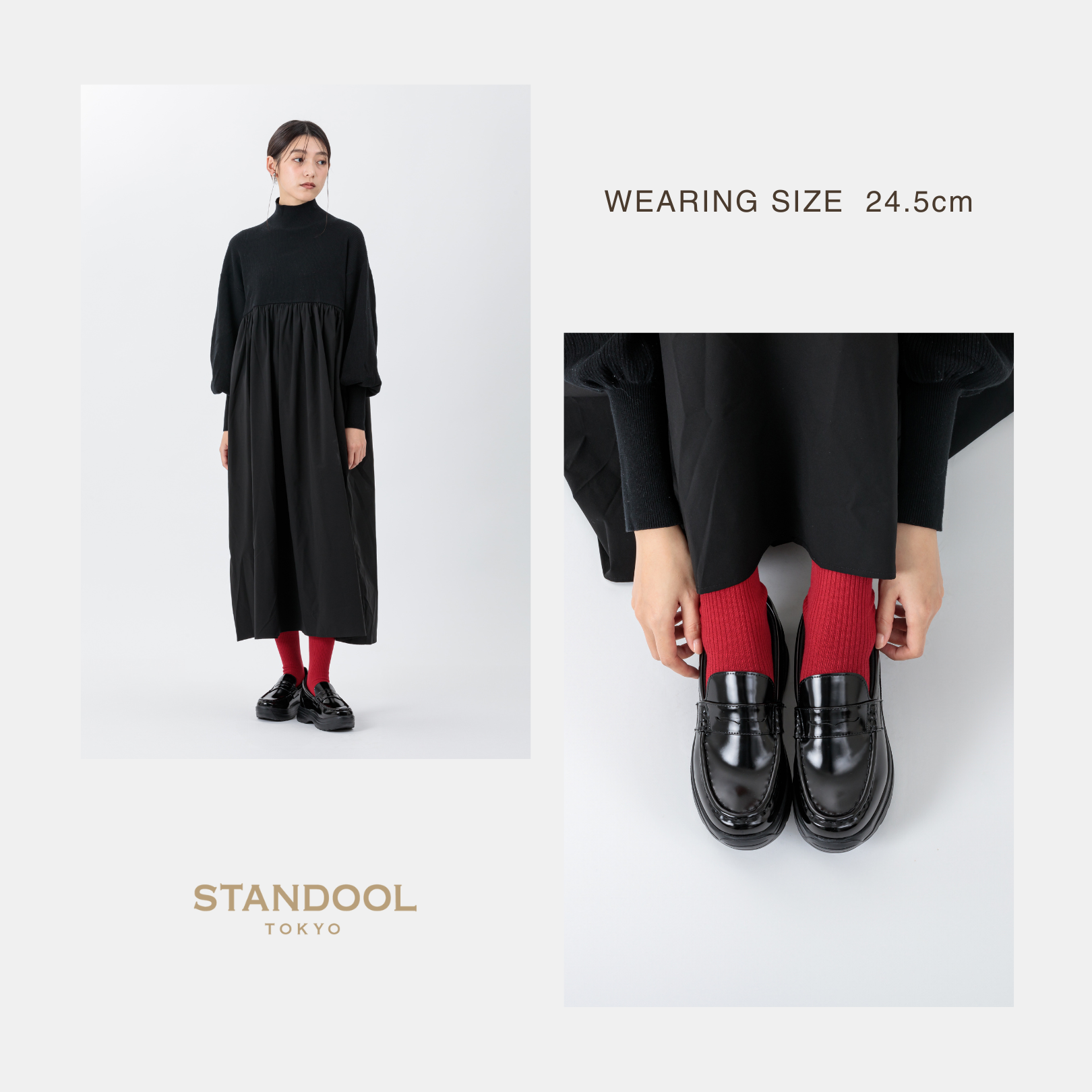 STANDOOL TOKYO｜NOSTAR PATENT BLACK｜ローファースニーカー｜軽量