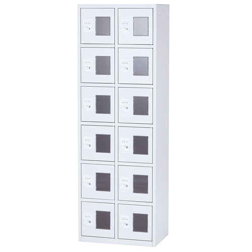 ロッカー LKB-12WH 井上金庫 貴重品BOX ホワイト 2列6段 （1台から販売