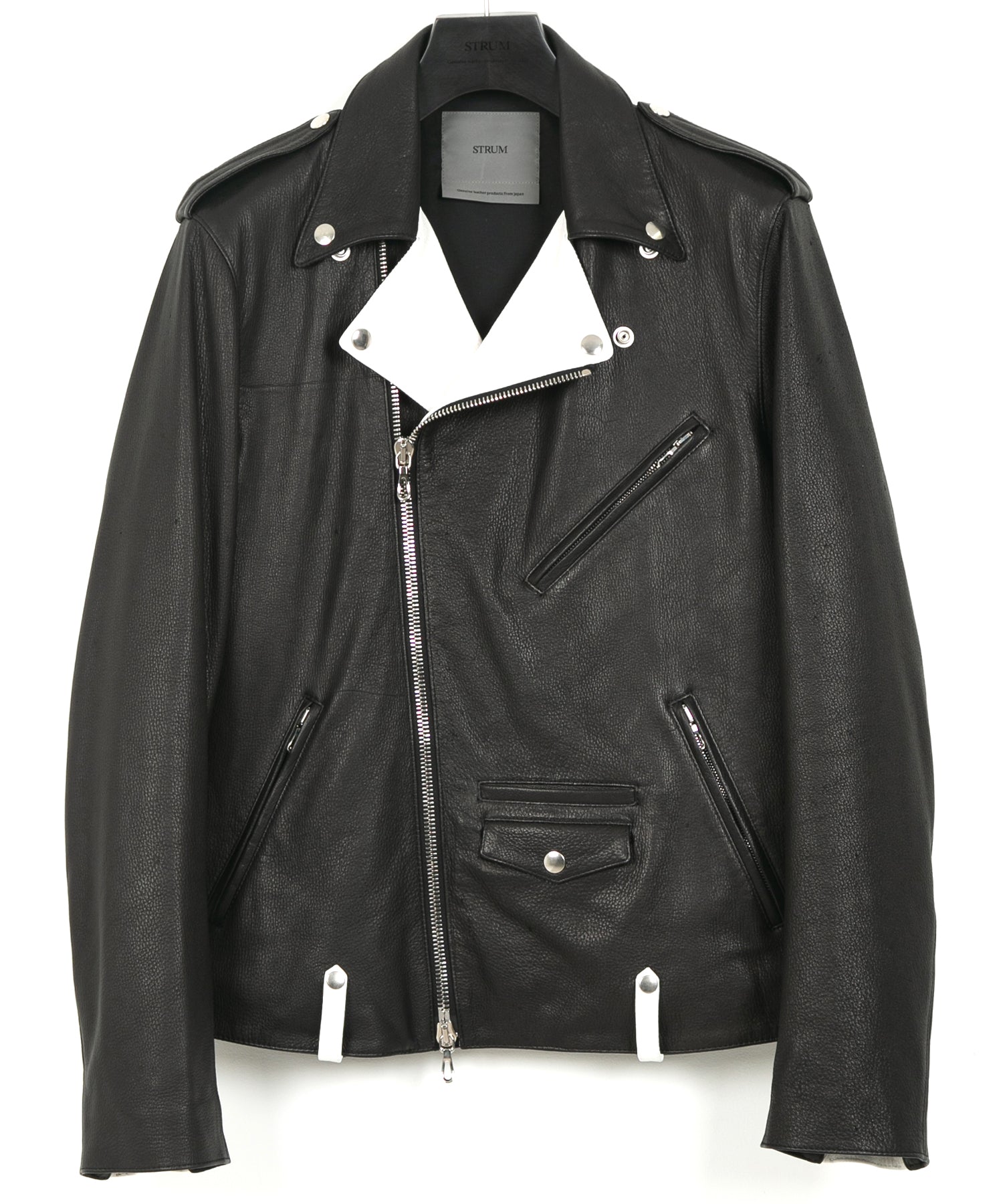 白鞣し × 黒染め ディアスキン 2トーン JOEY ダブルライダース