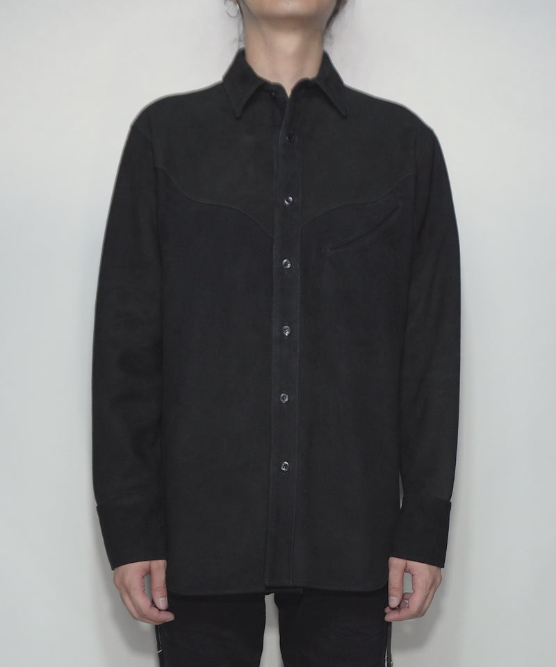シープスエード EDDIE ウエスタンシャツ - BLACK – STRUM OFFICIAL
