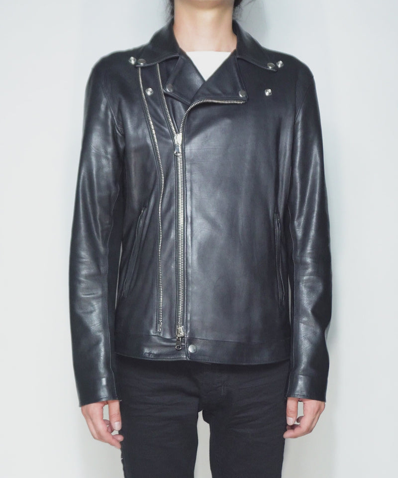 オイルカーフ RAVEN ダブルライダースジャケット - BLACK – STRUM OFFICIAL