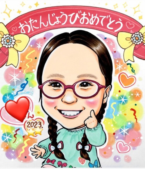 誕生日に似顔絵をオーダーメイド！お写真1枚から制作可能-お急ぎ対応