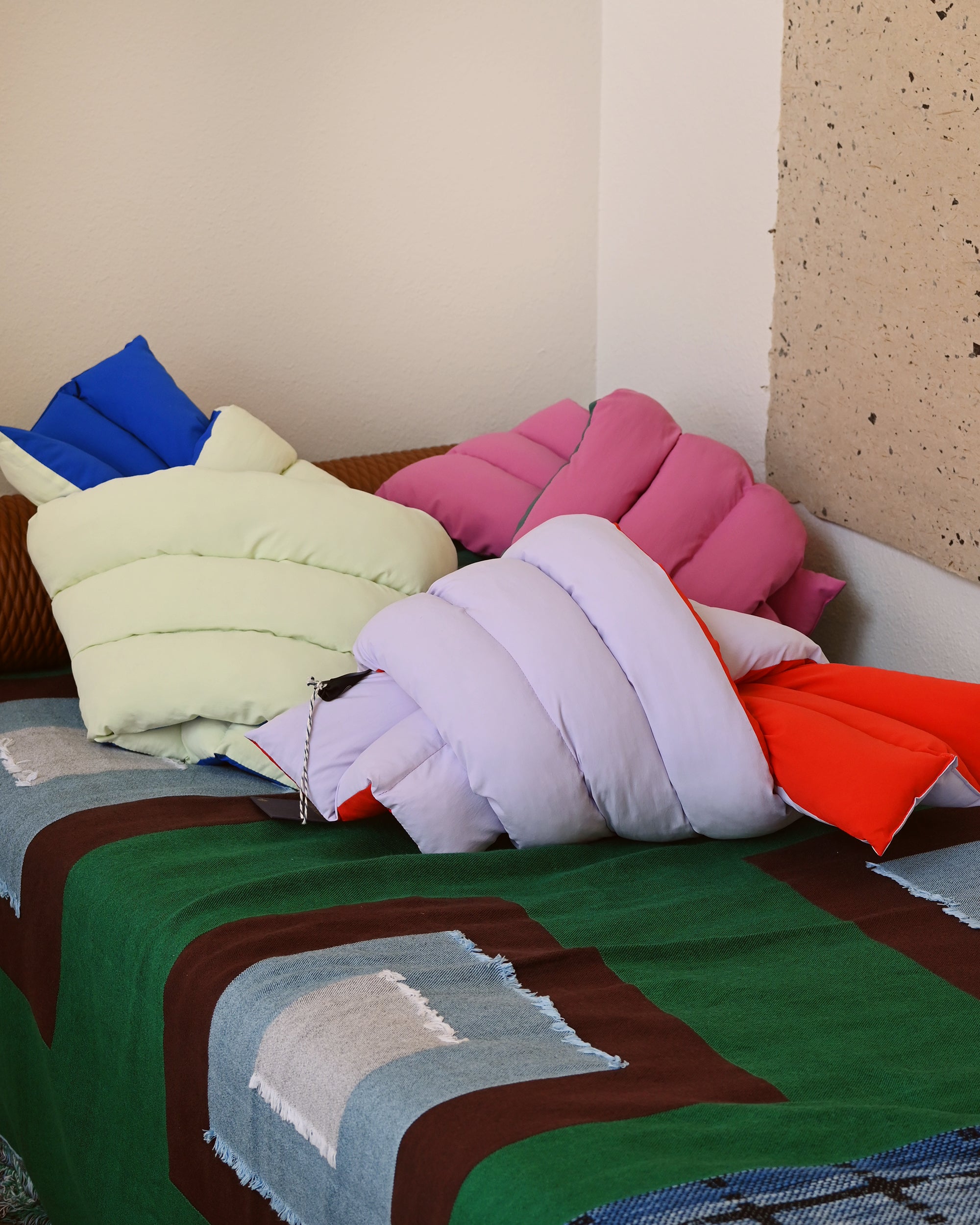 Musubi Cushion - Color Blocking Recycled Polyester | Lemon et Bleu