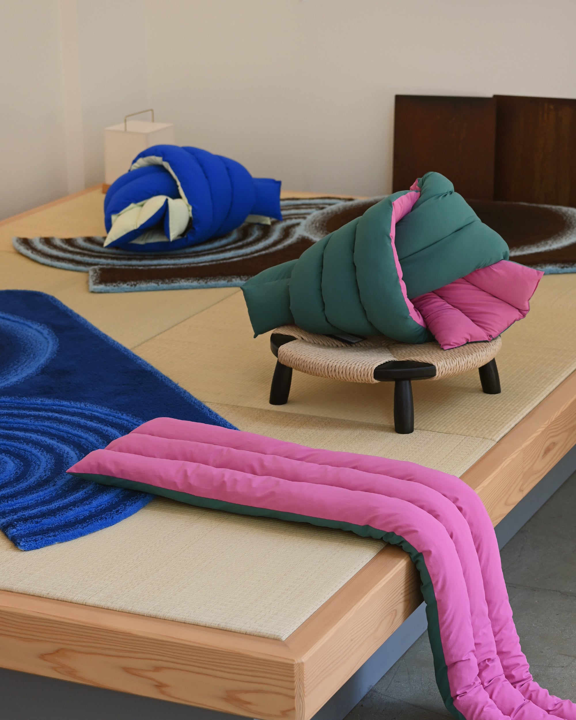 Musubi Cushion - Color Blocking Recycled Polyester | Sicilian Fig