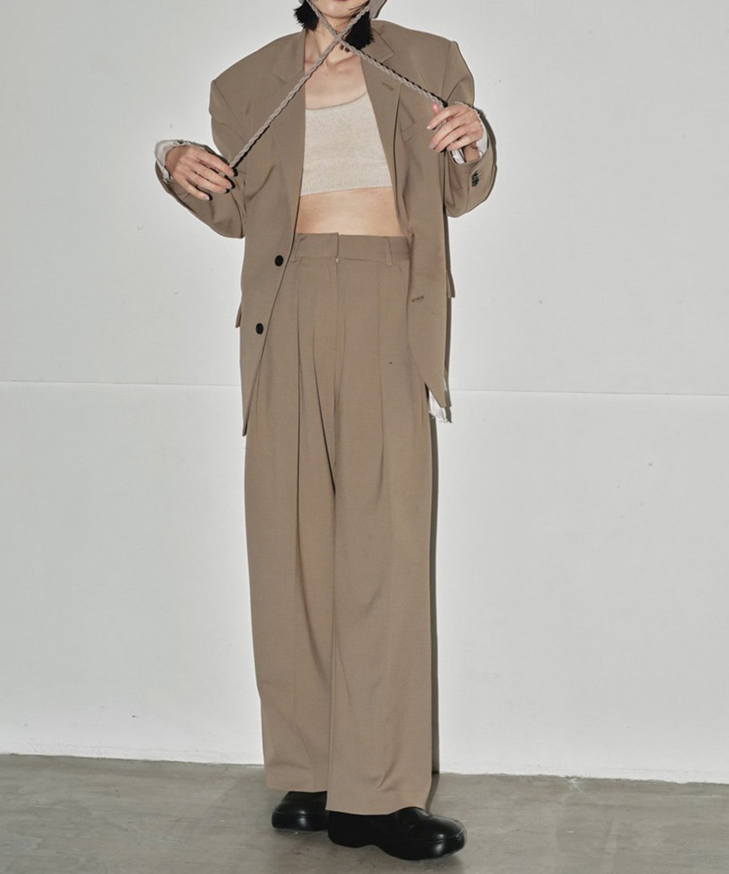 Doubletuck Smooth Trousers(36 OLIVE): TODAYFUL: WOMENS｜ STUDIOUS