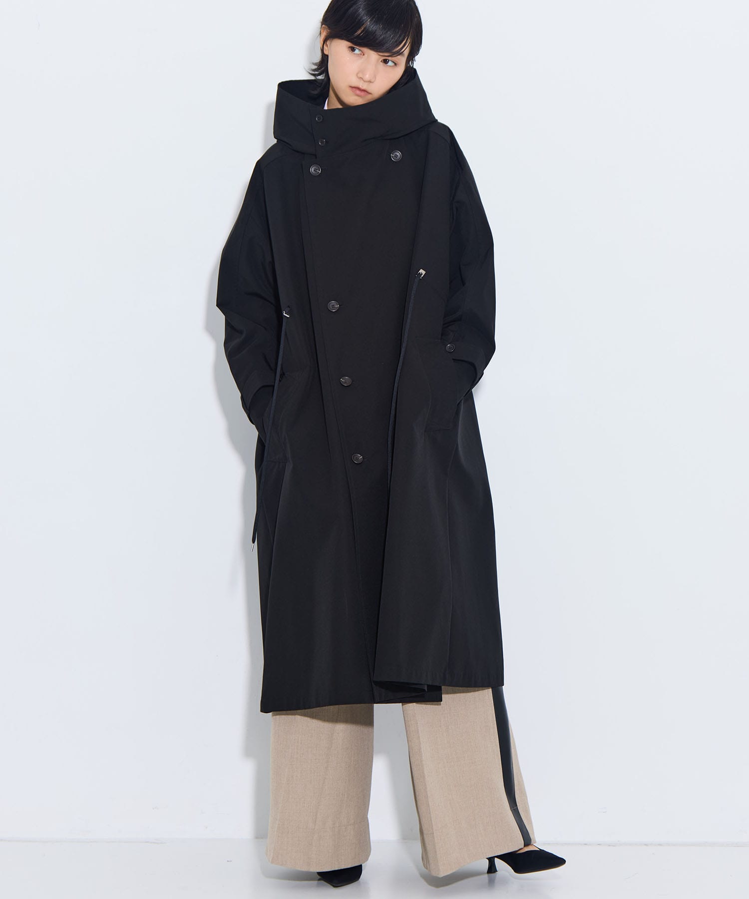 リサイクルシェルタフタ トレンチコート(FREE BLACK): VACHEMENT