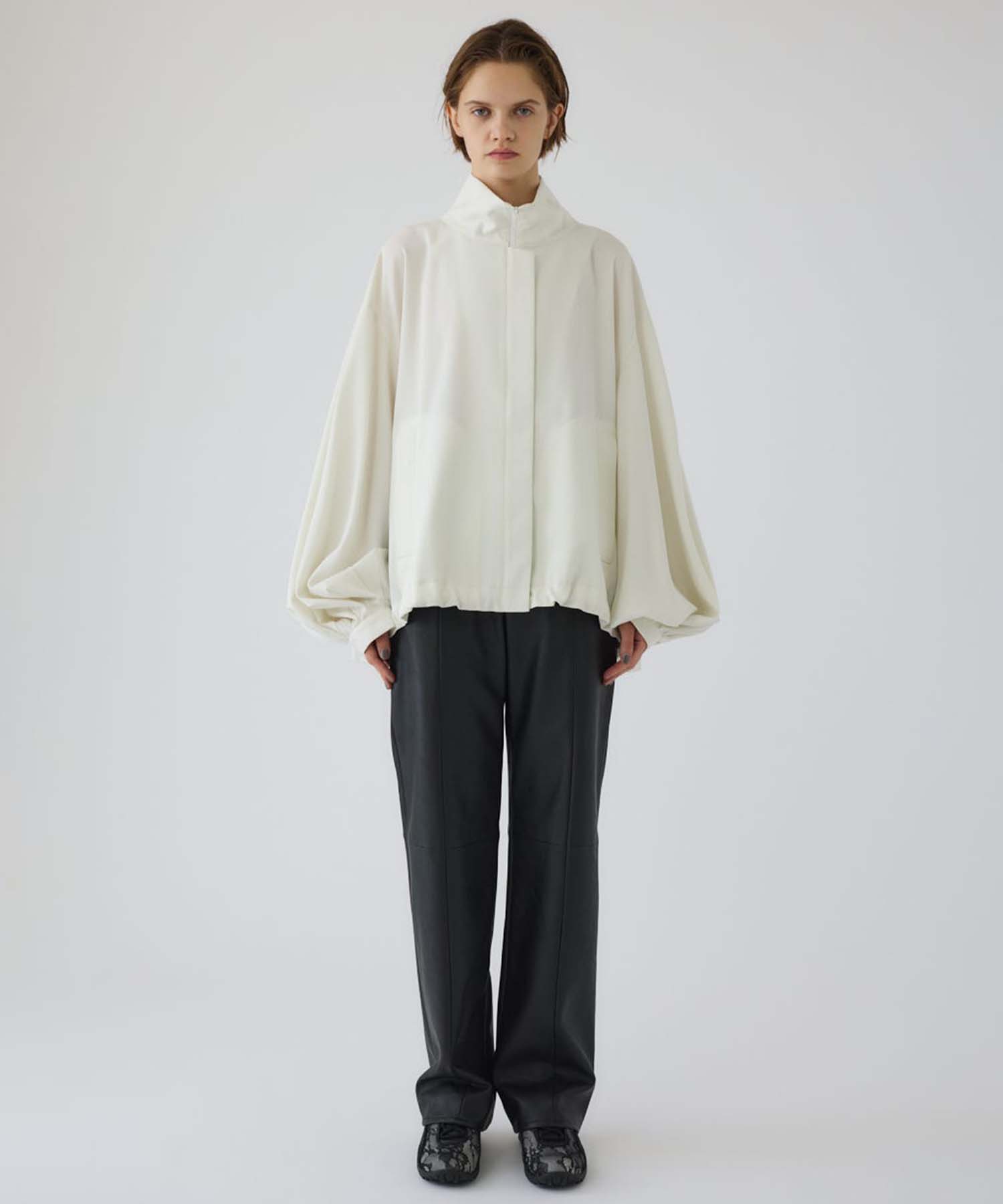 Stand collar tuck sleeve BZ(FREE WHITE): RIM.ARK: WOMENS