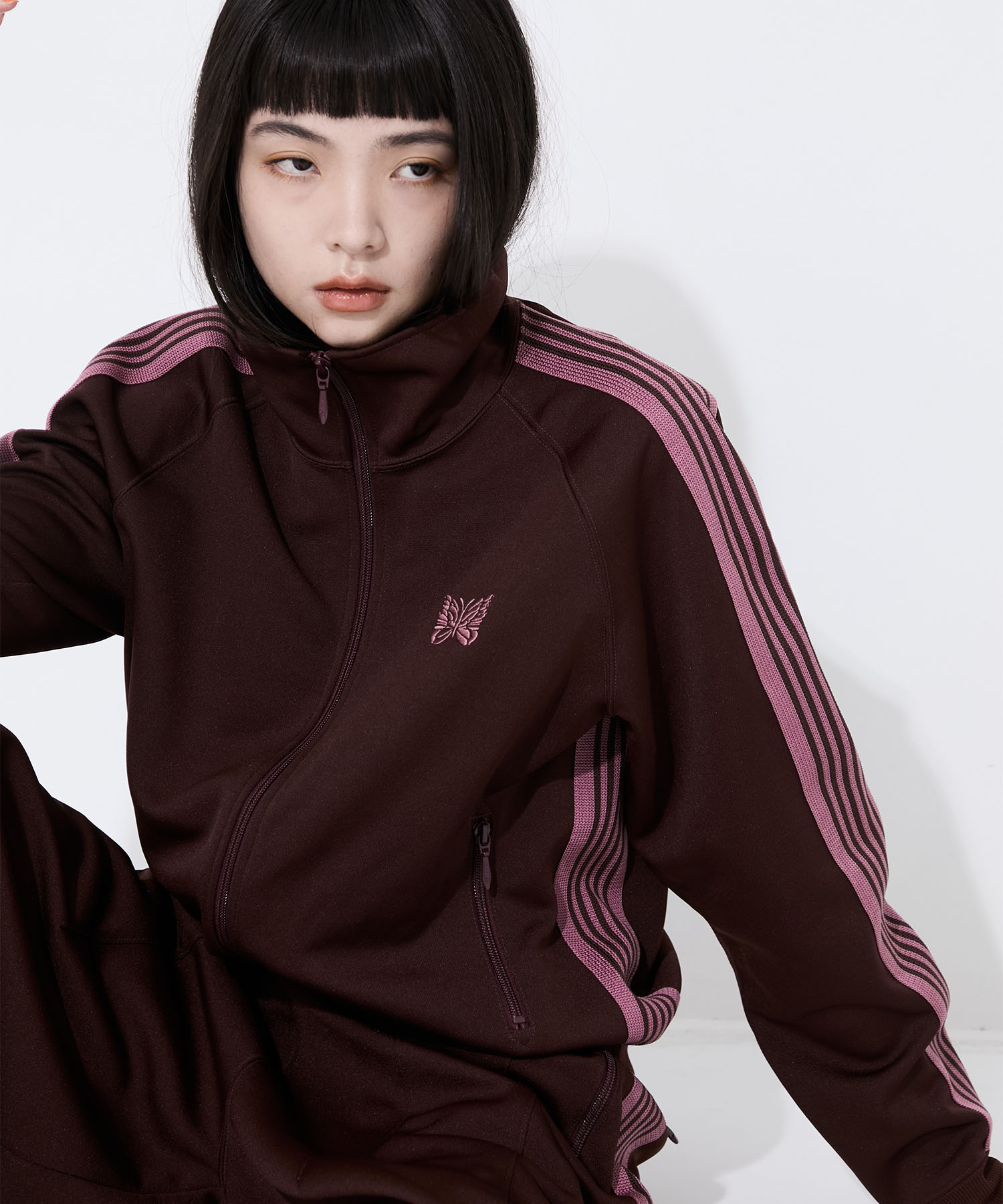 Track Jacket - Poly Smooth(XS WINE): Needles: WOMENS｜ STUDIOUS