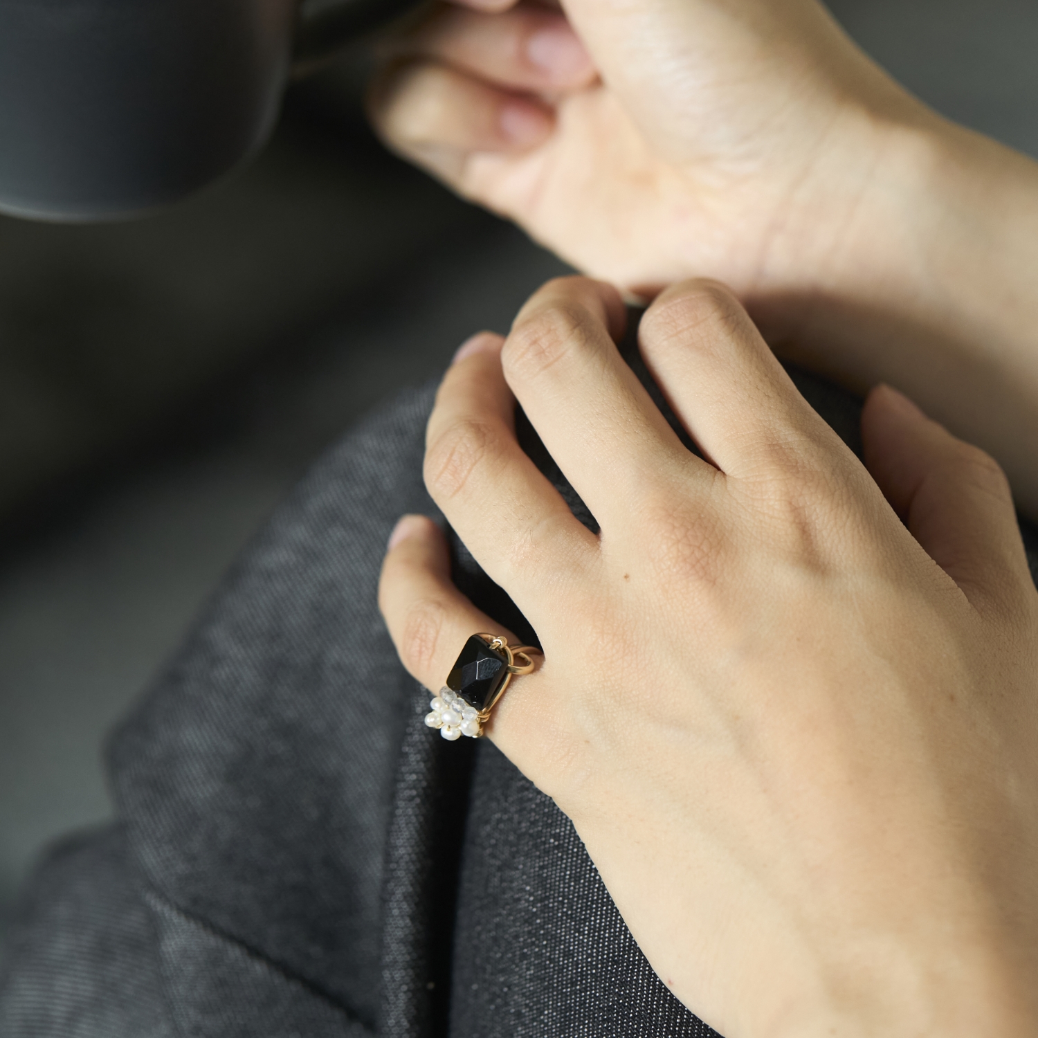 La mascotte/フィルピンキーリング オニキス -左手にはめてほしい