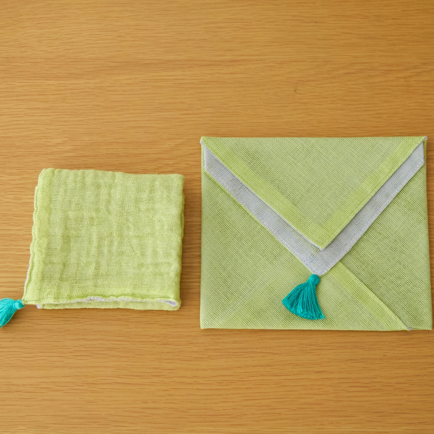 WDH/育 はんかち 3枚セット -すぐ乾くから携帯しやすい、綿100％蚊帳織