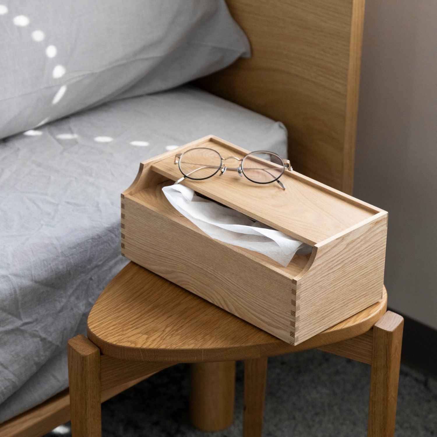 GAKUNAN/タモ材のティッシュケース トレイ -3種類あるから、使い勝手や